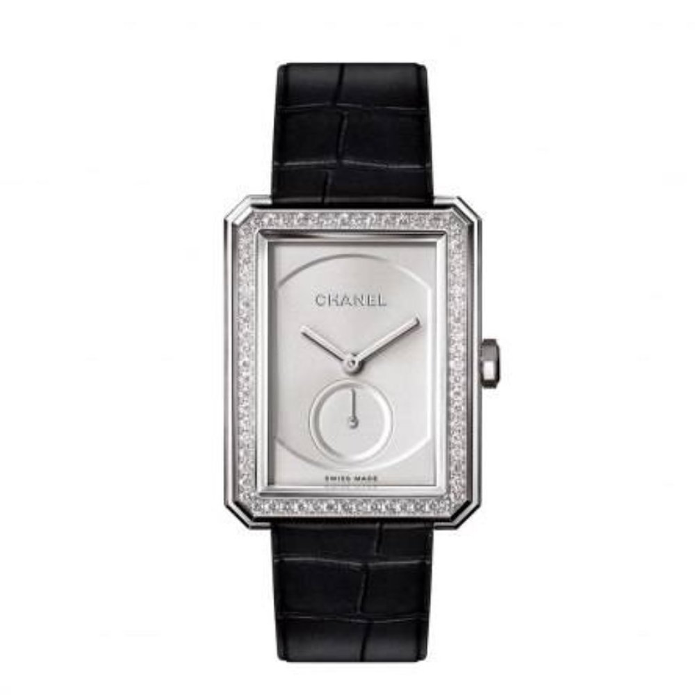 🖤Chanel🖤Boy-Friend Watch 18K White Gold Diamonds Alligator Exotic Band GM